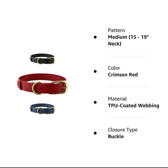 Tuff Pupper Classic Heavy Duty Dog Collar | 10x Stronger Than Leather | RED - Picture 2 of 10